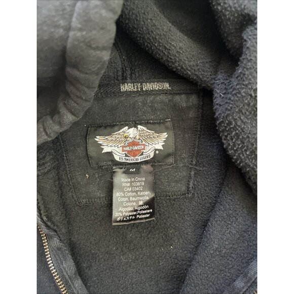 Harley-Davidson Mens Black 105th Anniversary American Full-Zip Hoodie Size M - Picture 5 of 6